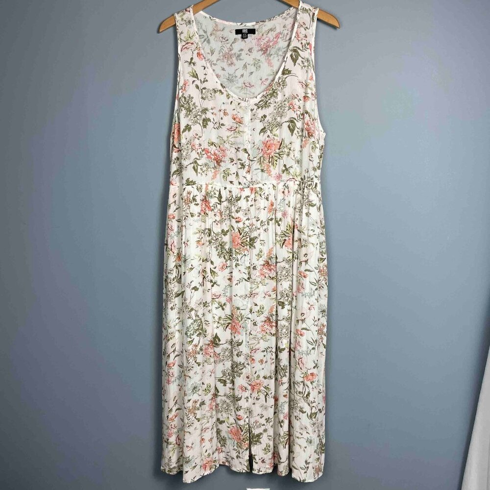 FRYE Floral Cottage Sleeveless Button Front Midi Dress Size XXL